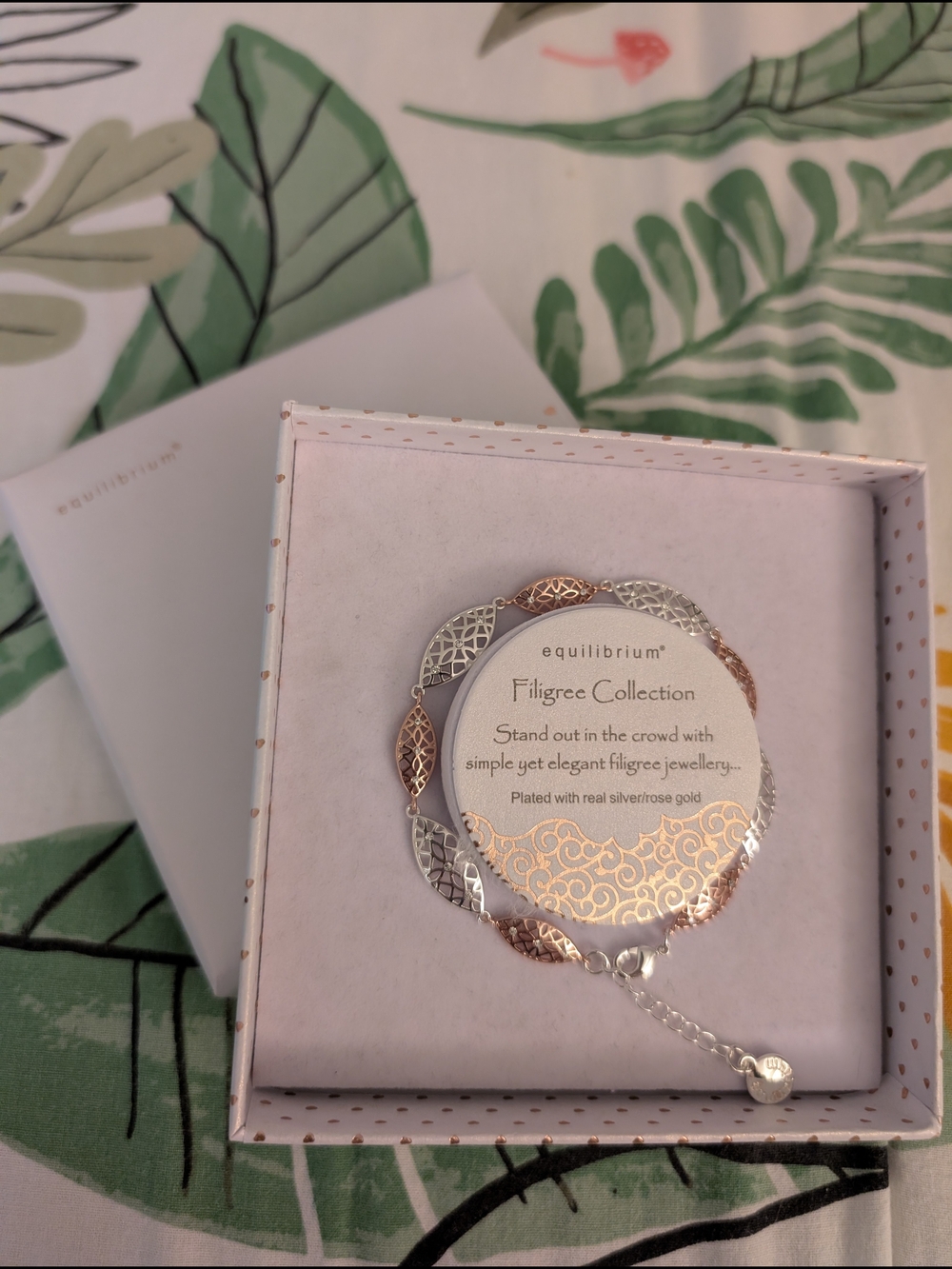 Equilibrium Filigree Two-Tone Silver & Rose Gold Bracelet